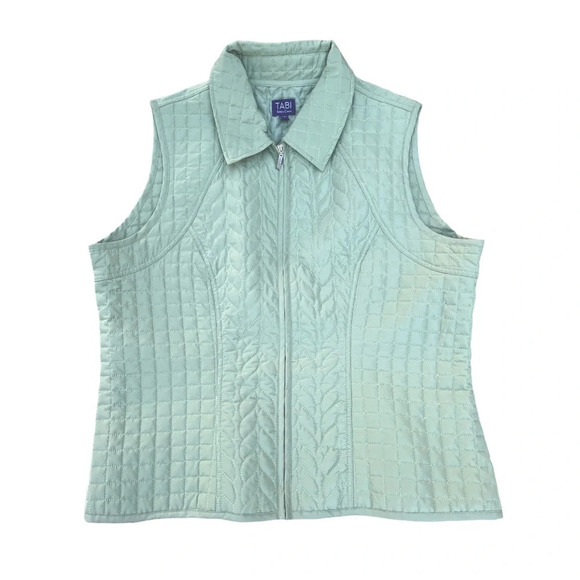 Sage  Green quilted vest - Picture 2 of 2